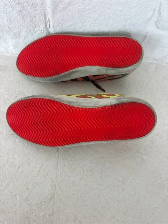 Golden Goose Multi-Color Leopard Print & Neon Accent Sneakers - Picture 3 of 9